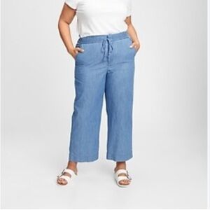 🔥10 for $100🔥 Chaps chambray pull on wide leg pants size 2XL New elastic waist